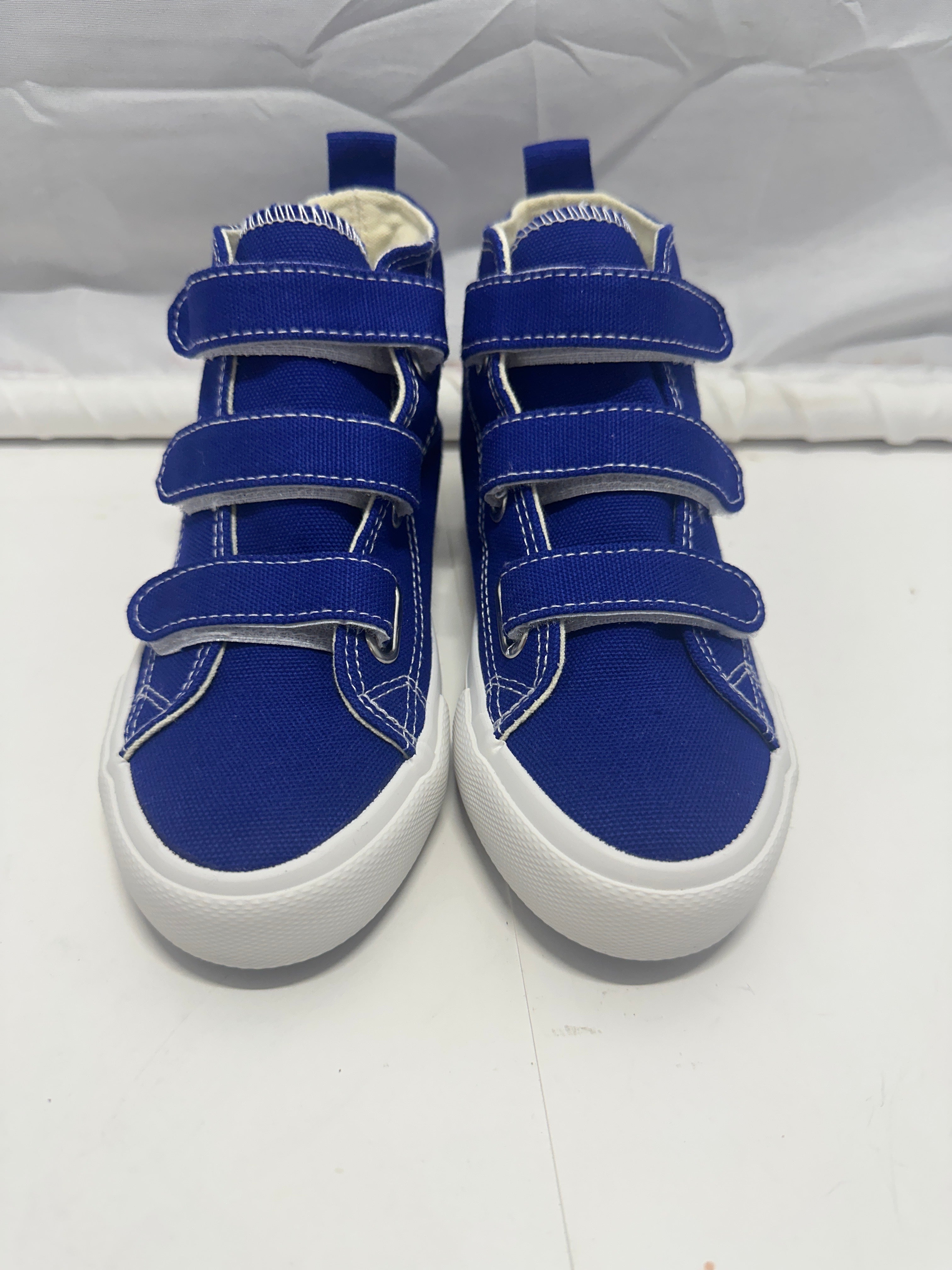 OPOEE Kids Canvas Sneakers Hook & Loop Shoes Blue US 1-5 (EU 32-37)