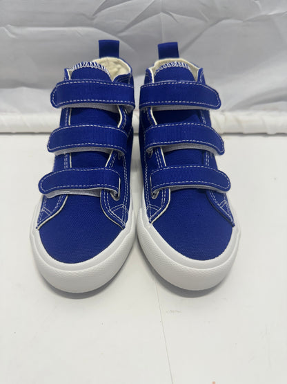OPOEE Kids Canvas Sneakers Hook & Loop Shoes Blue US 1-5 (EU 32-37)