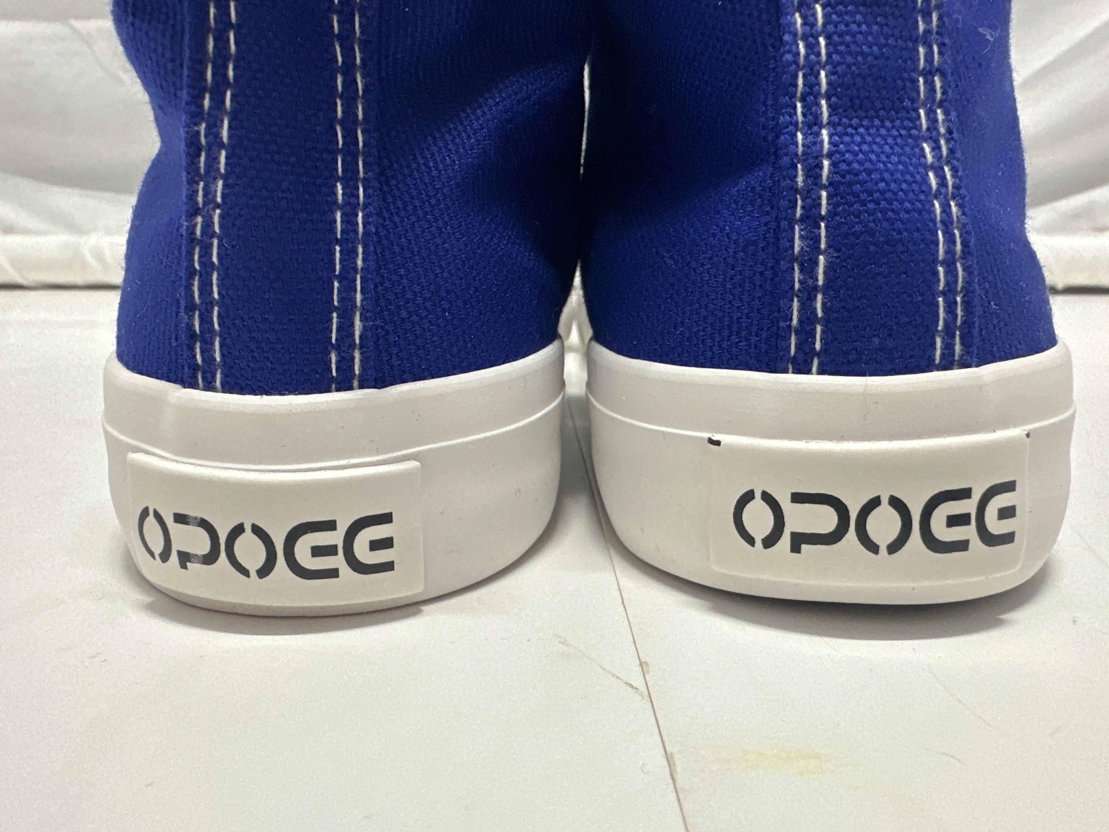 OPOEE Kids Canvas Sneakers Hook & Loop Shoes Blue US 1-5 (EU 32-37)