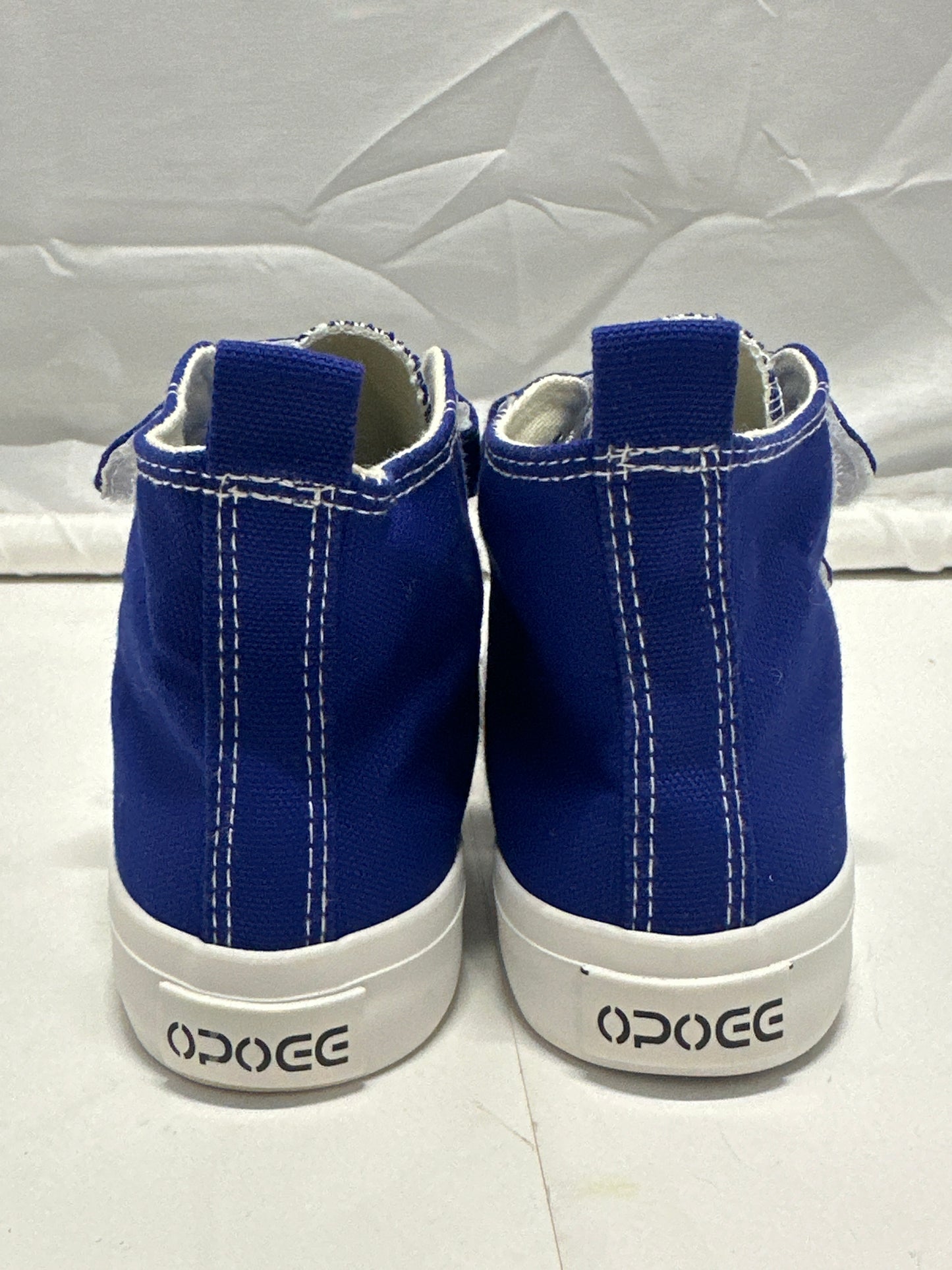 OPOEE Kids Canvas Sneakers Hook & Loop Shoes Blue US 1-5 (EU 32-37)