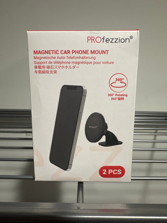 PROfezzion MagSafe-Compatible Magnetic Car Dashboard Phone Mount – 2-pieces