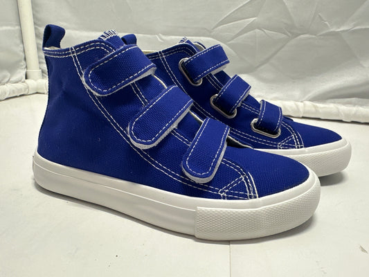 OPOEE Kids Canvas Sneakers Hook & Loop Shoes Blue US 1-5 (EU 32-37)