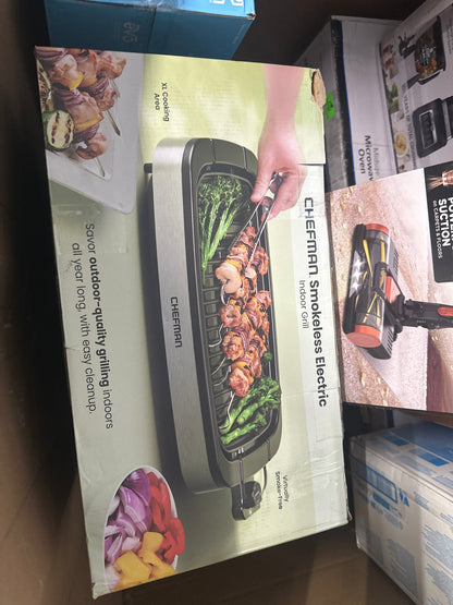 Chefman Smokeless Indoor Electric Grill with Adjustable Temperature Control - Stainless Steel