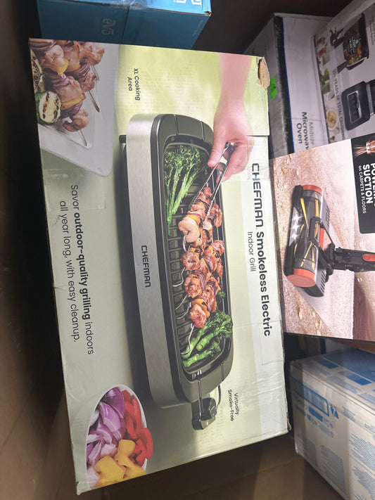 Chefman Smokeless Indoor Electric Grill with Adjustable Temperature Control - Stainless Steel