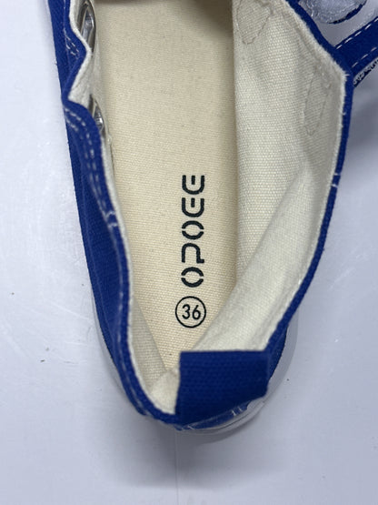 OPOEE Kids Canvas Sneakers Hook & Loop Shoes Blue US 1-5 (EU 32-37)