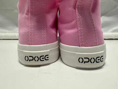 OPOEE Kids Canvas Sneakers Hook & Loop Shoes Pink US 1-3 (EU 32-34)