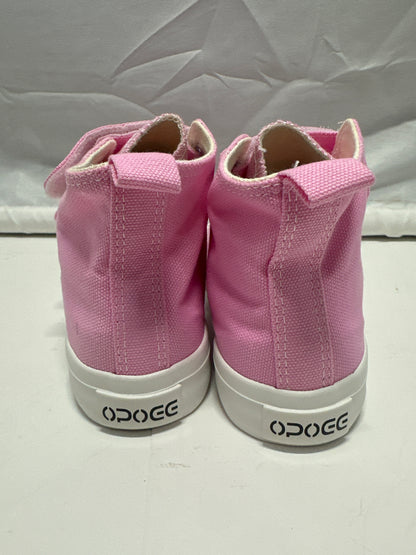 OPOEE Kids Canvas Sneakers Hook & Loop Shoes Pink US 1-3 (EU 32-34)