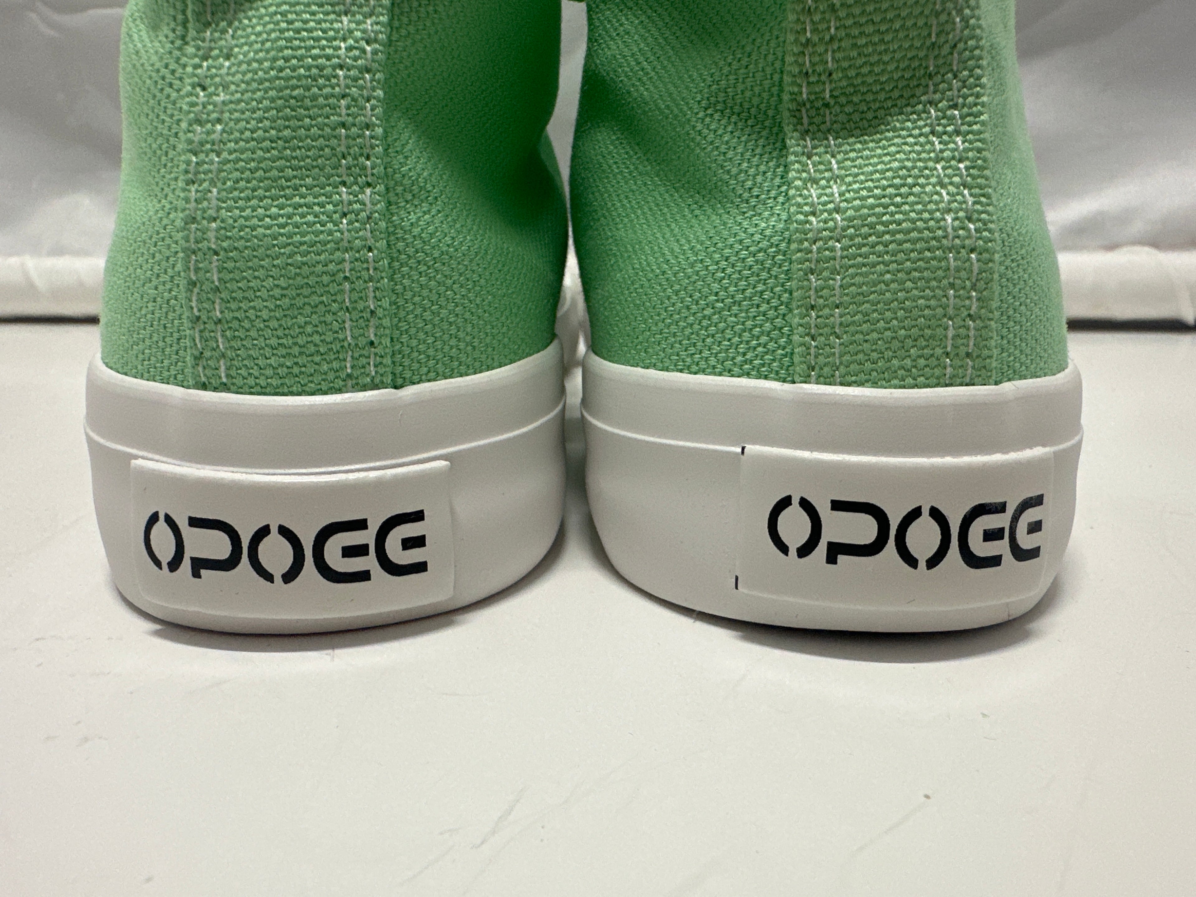 OPOEE Kids Canvas Sneakers Hook & Loop Shoes Mint US 1 (EU 32)