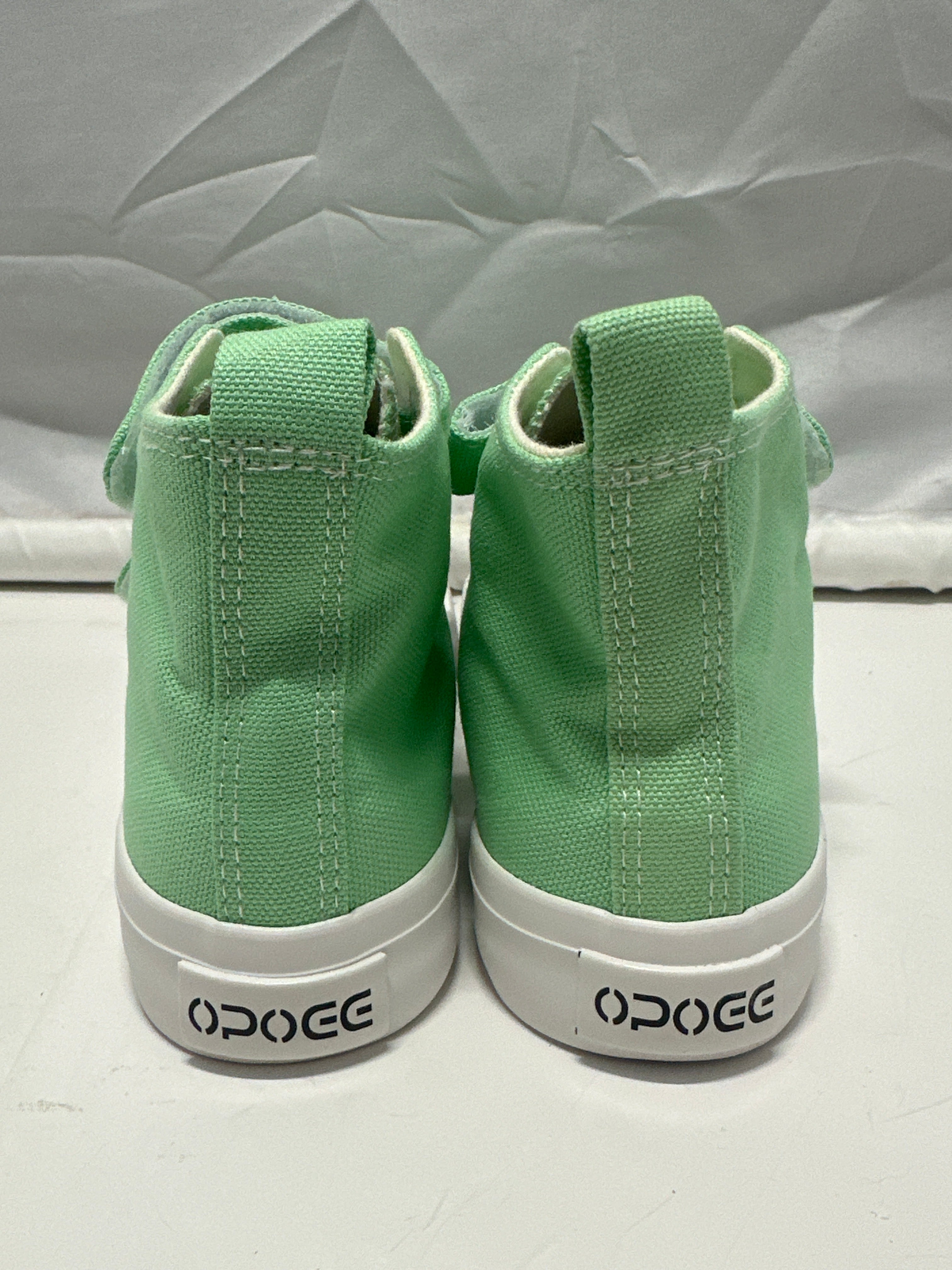 OPOEE Kids Canvas Sneakers Hook & Loop Shoes Mint US 1 (EU 32)
