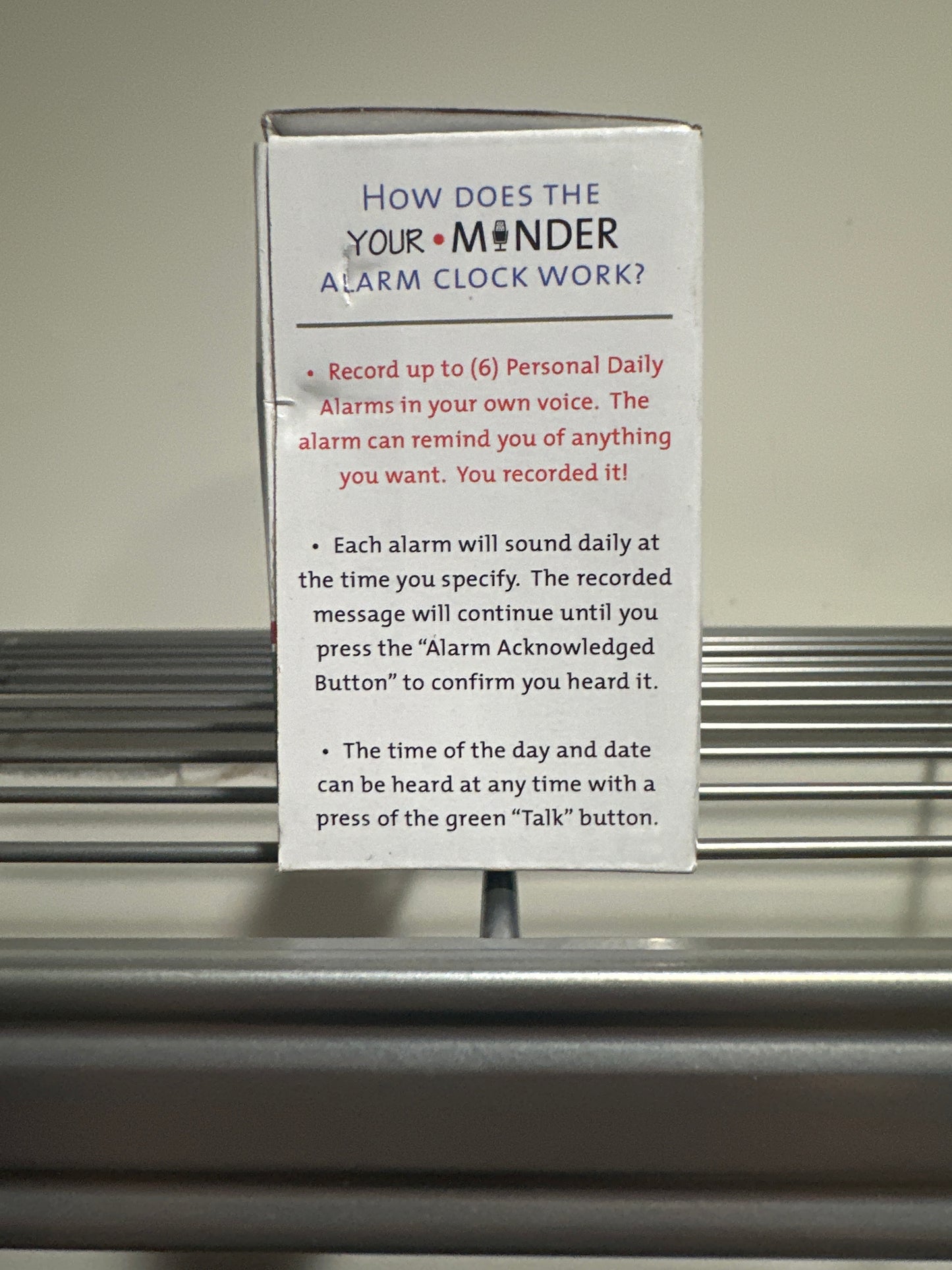 Your Minder Personal Recording Alarm Clock