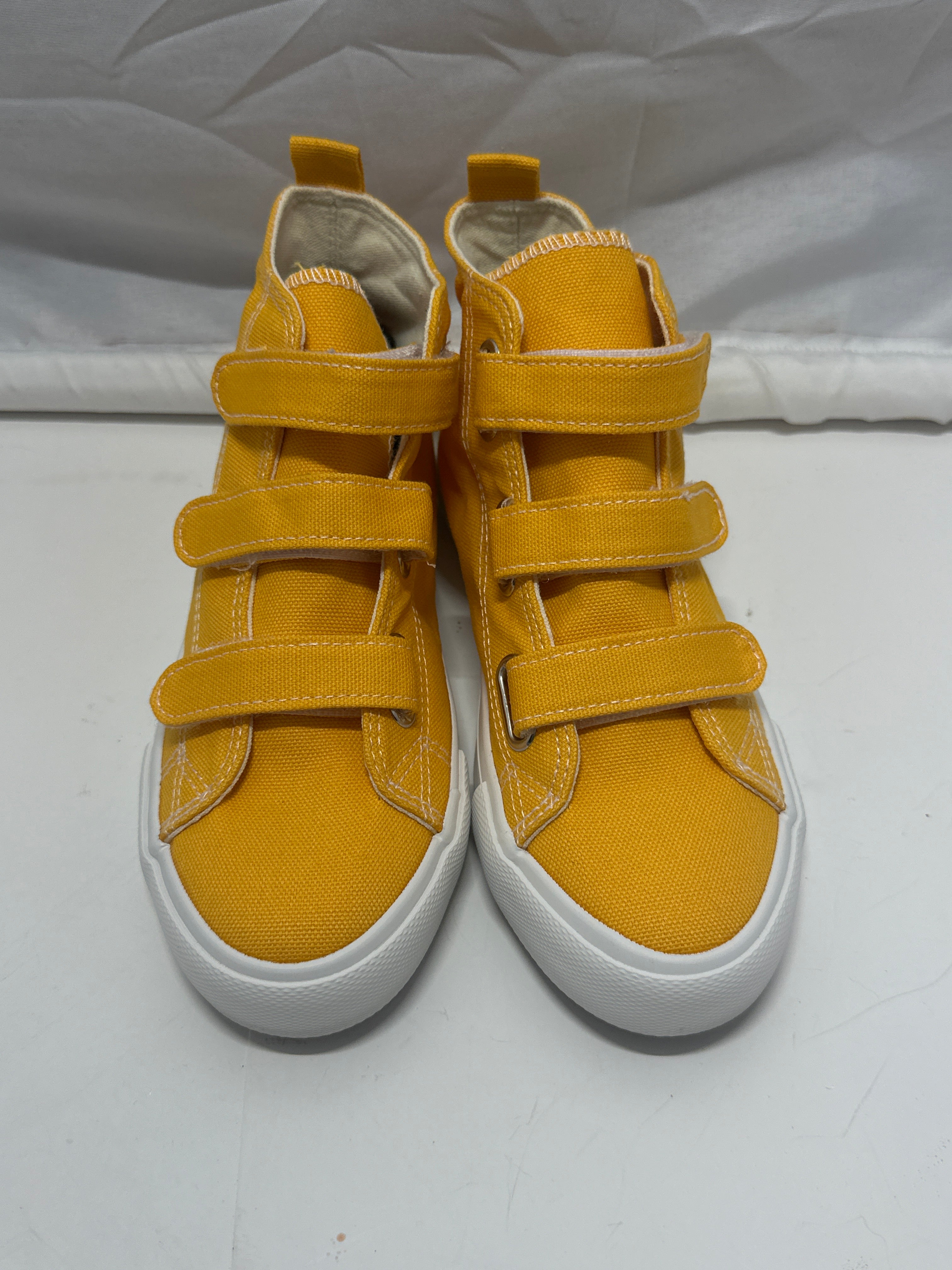 OPOEE Kids Canvas Sneakers Hook & Loop Shoes Yellow US 3.5 (EU 35)