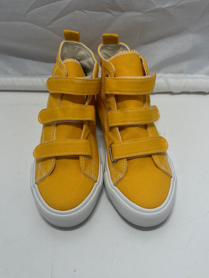 OPOEE Kids Canvas Sneakers Hook & Loop Shoes Yellow US 3.5 (EU 35)
