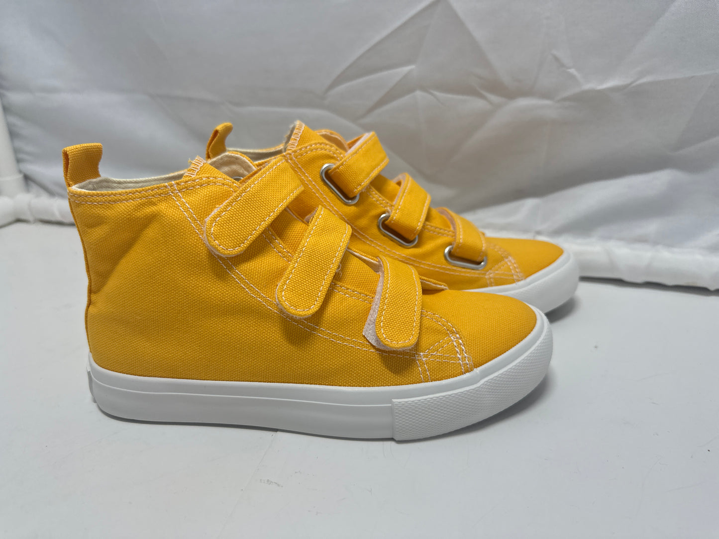 OPOEE Kids Canvas Sneakers Hook & Loop Shoes Yellow US 3.5 (EU 35)
