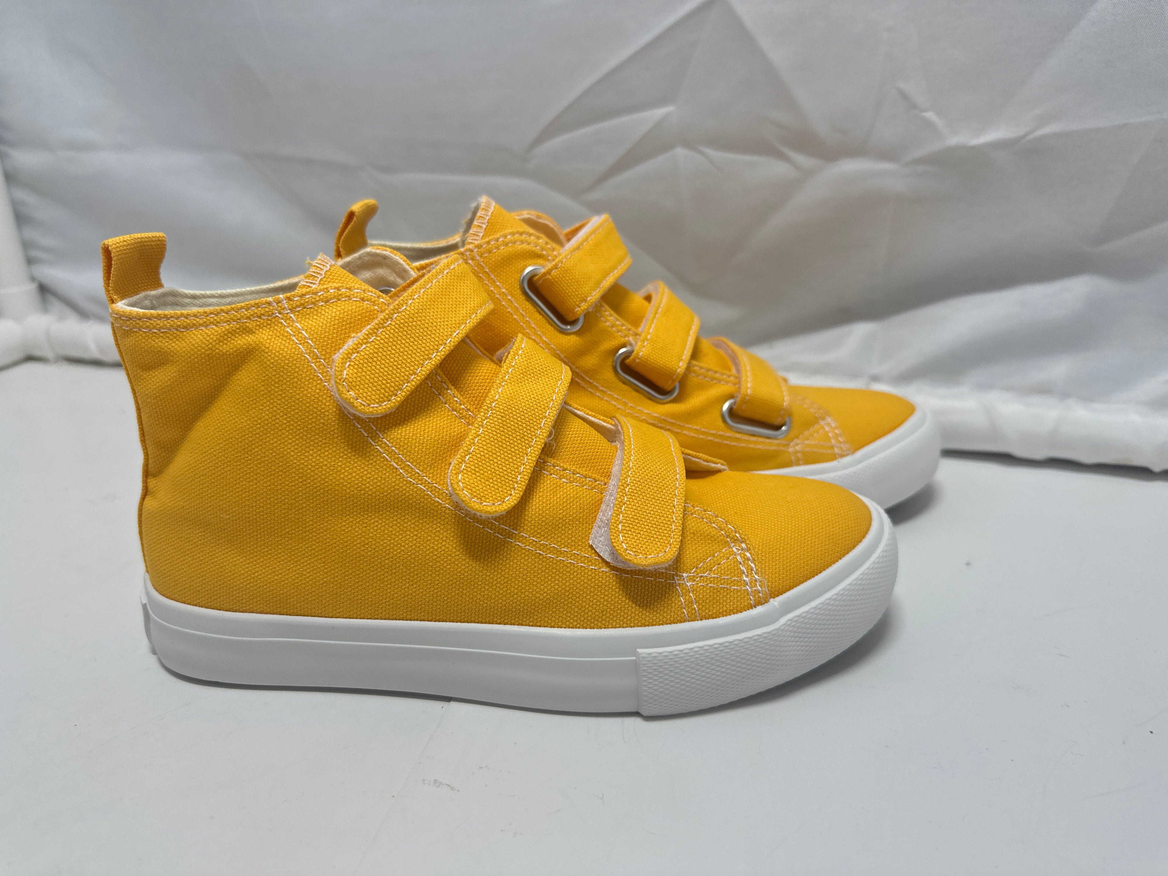 OPOEE Kids Canvas Sneakers Hook & Loop Shoes Yellow US 3.5 (EU 35)