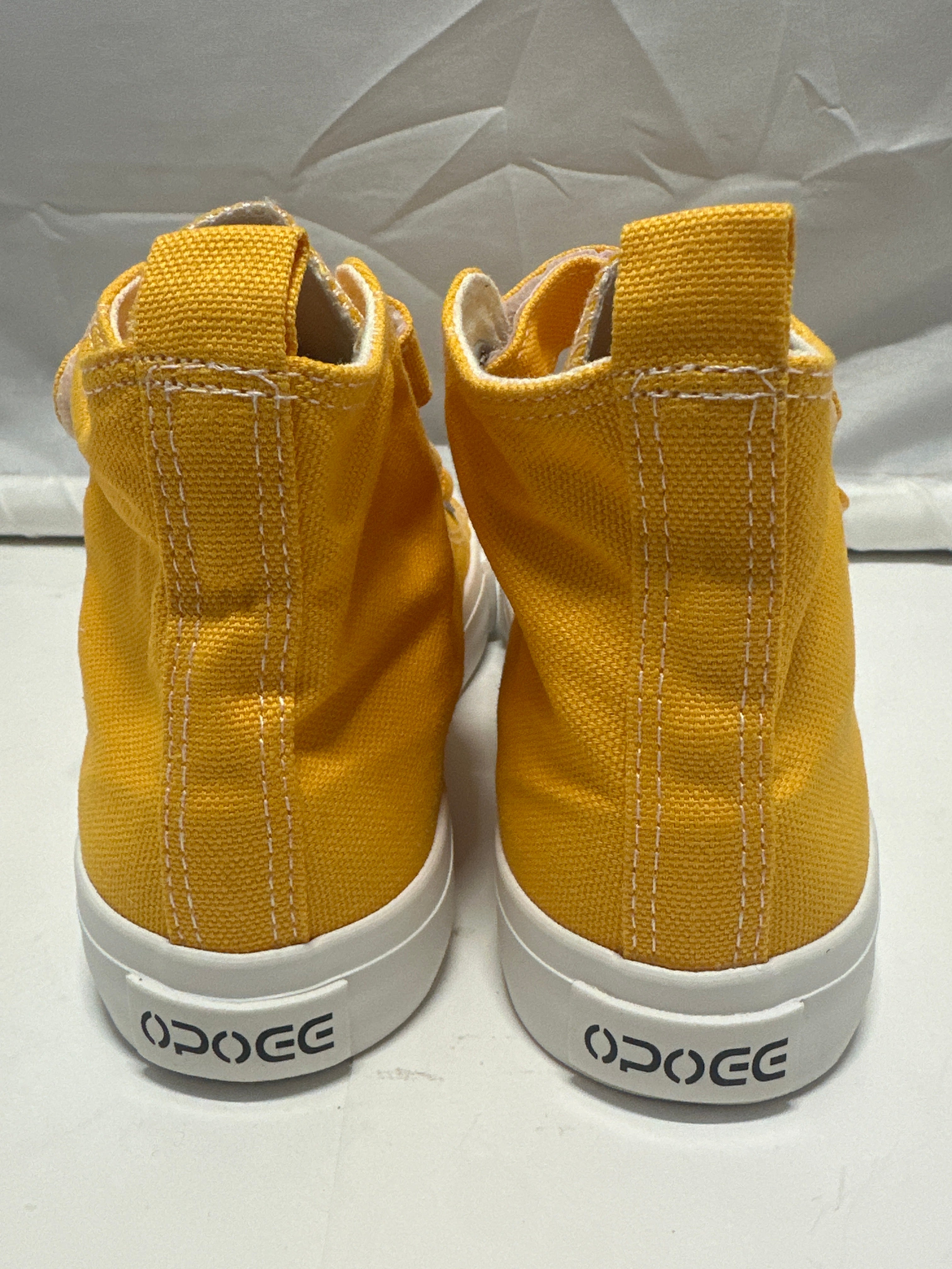 OPOEE Kids Canvas Sneakers Hook & Loop Shoes Yellow US 3.5 (EU 35)