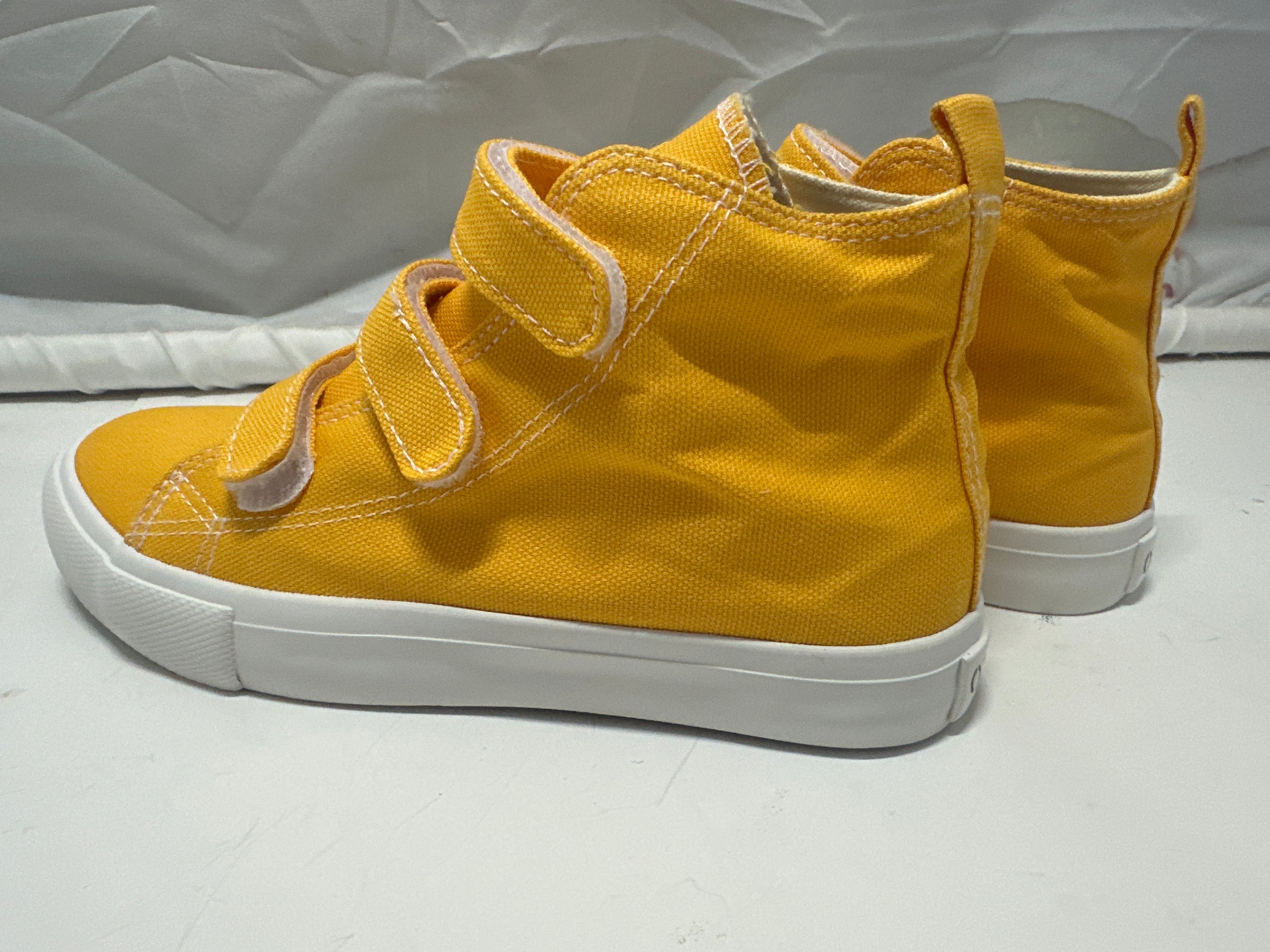 OPOEE Kids Canvas Sneakers Hook & Loop Shoes Yellow US 3.5 (EU 35)
