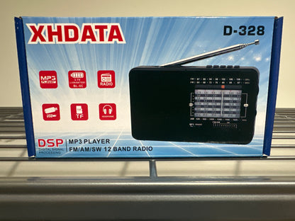 XHDATA D-328 Portable FM/AM/SW Radio & MP3 Player