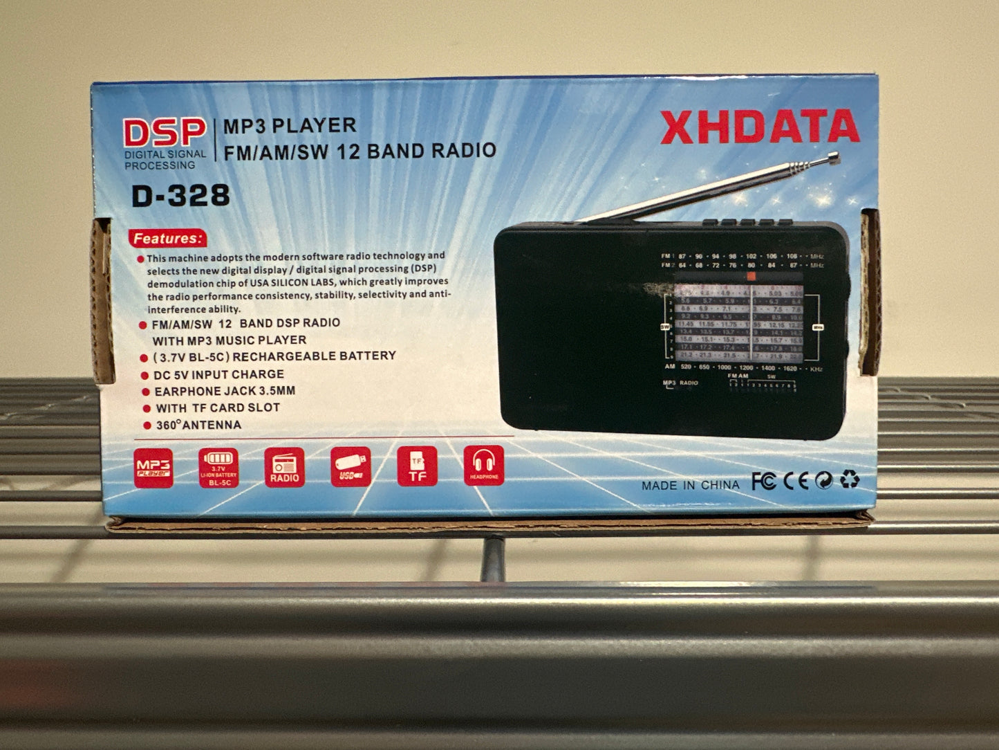 XHDATA D-328 Portable FM/AM/SW Radio & MP3 Player