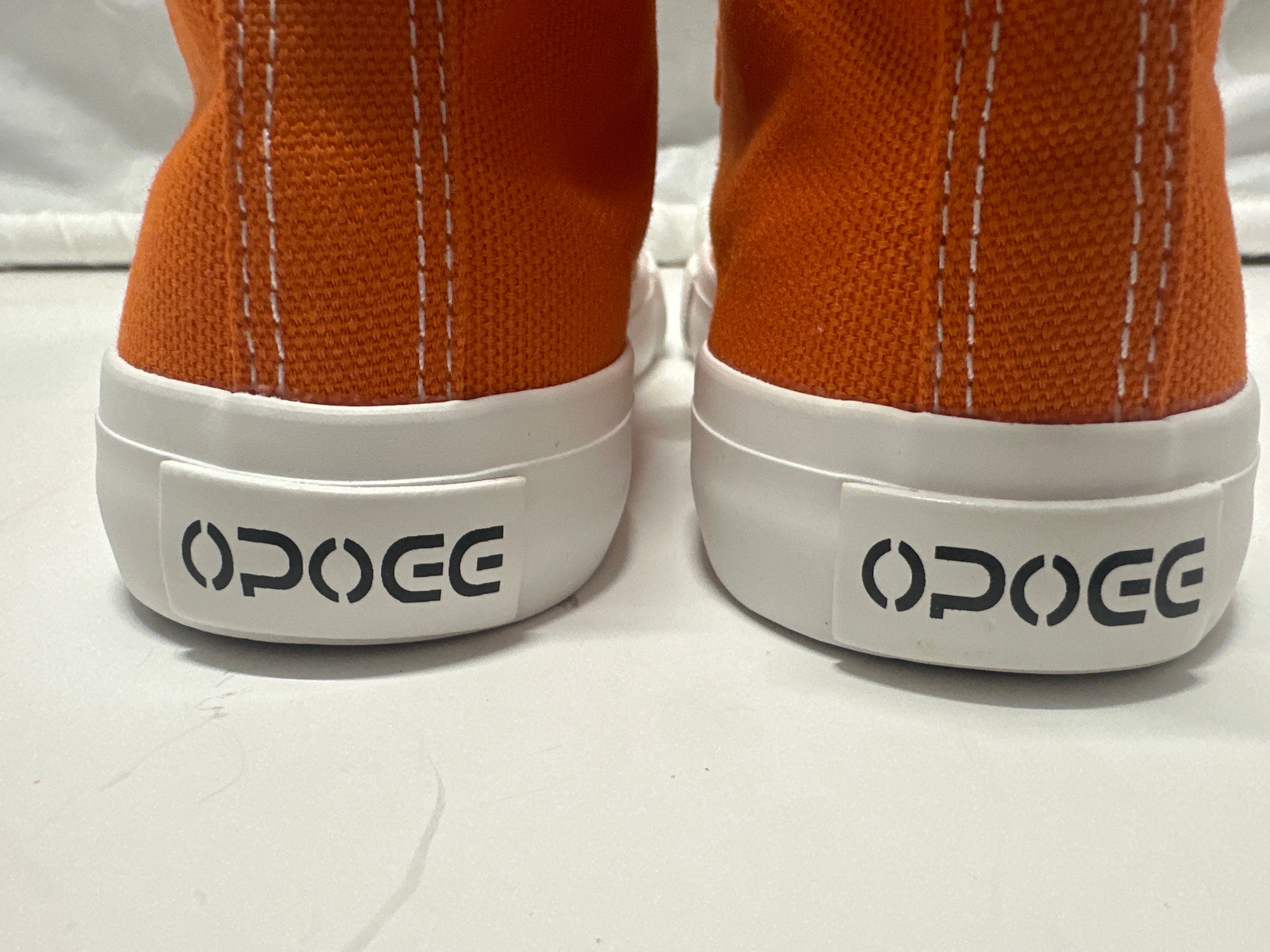 OPOEE Kids Canvas Sneakers Hook & Loop Shoes Orange US 12 (EU 29)