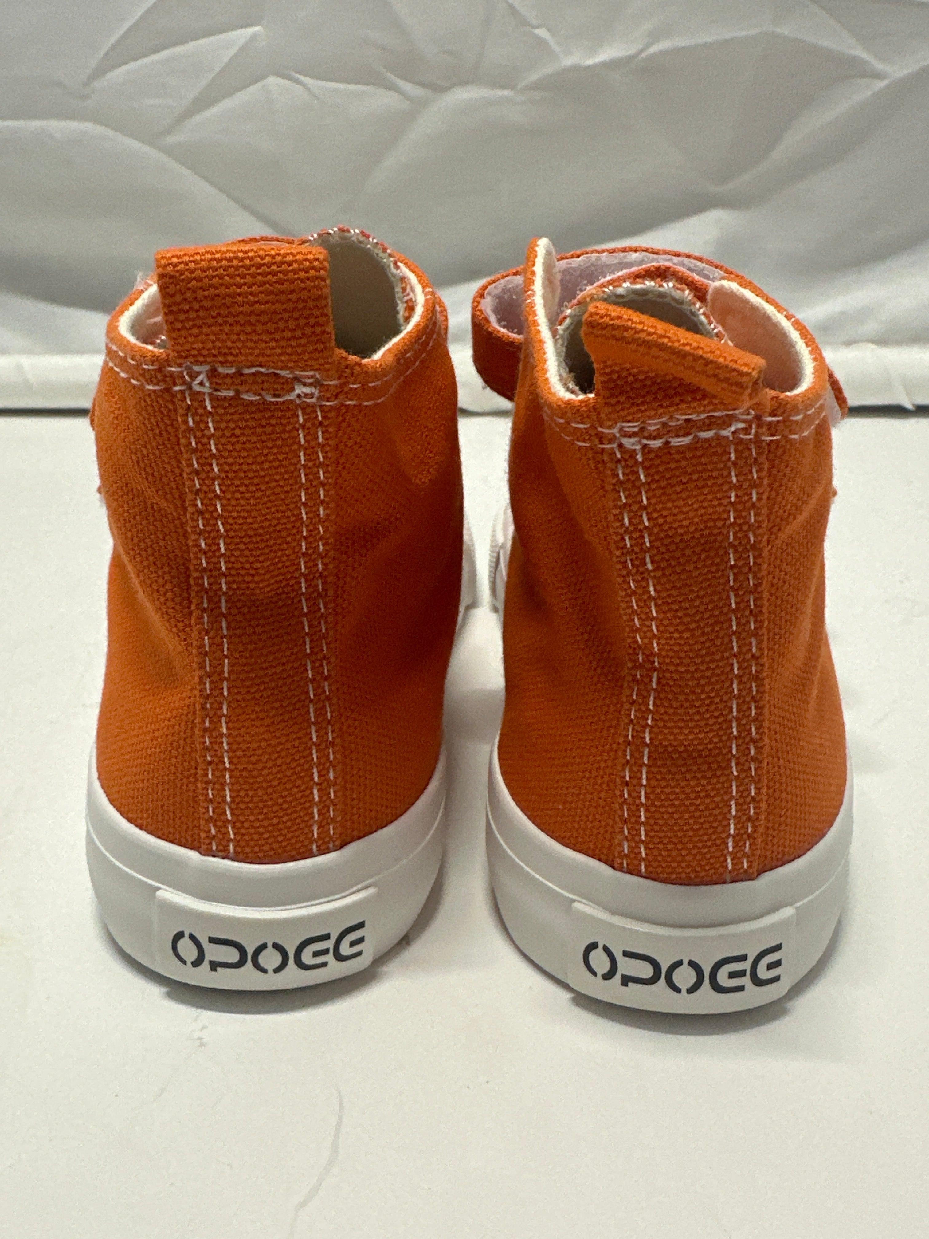 OPOEE Kids Canvas Sneakers Hook & Loop Shoes Orange US 12 (EU 29)