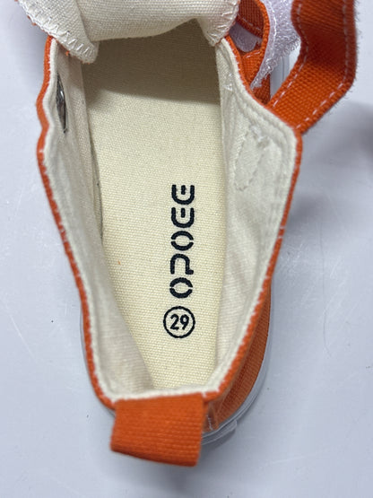 OPOEE Kids Canvas Sneakers Hook & Loop Shoes Orange US 12 (EU 29)
