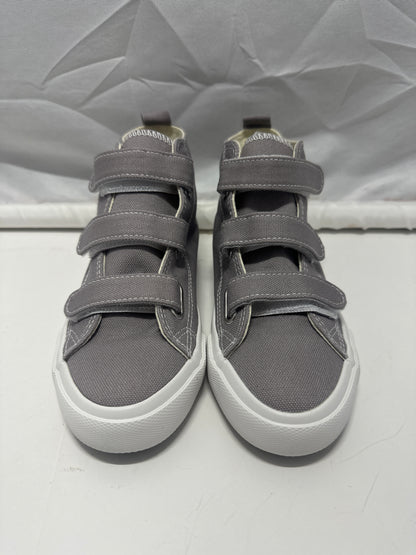 OPOEE Kids Canvas Sneakers Hook & Loop Shoes Gray US  1-3 (EU 32-34)