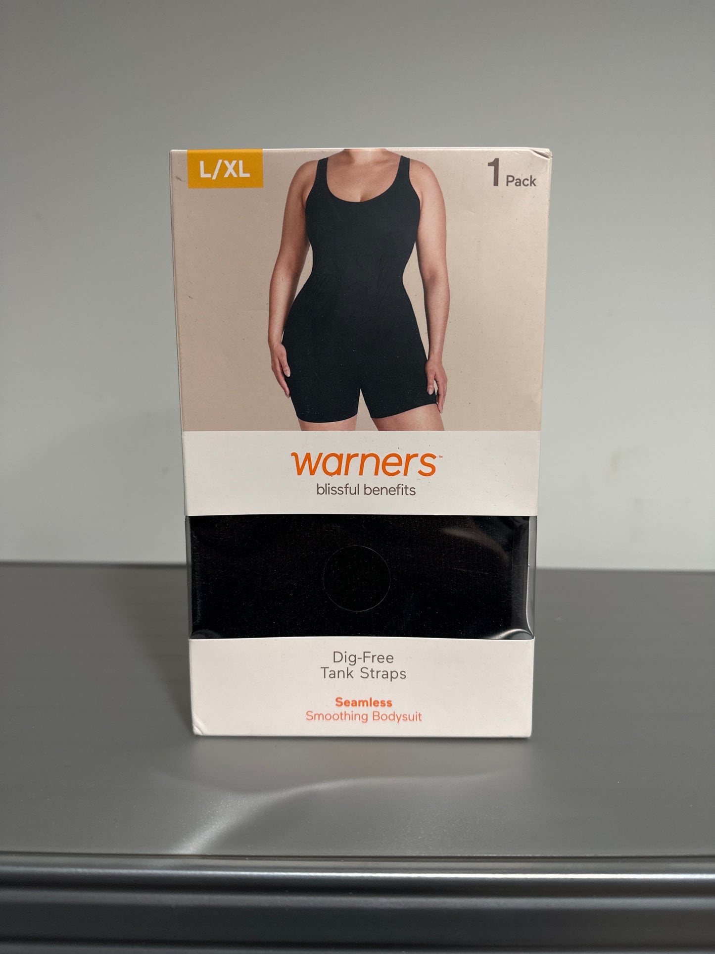 Warners Blissful Benefits Women's Seamless Smoothing Romper Bodysuit, 1-pack-L/XL