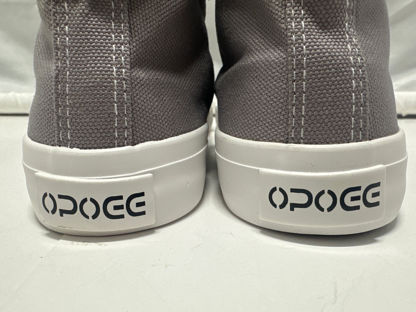 OPOEE Kids Canvas Sneakers Hook & Loop Shoes Gray US  1-3 (EU 32-34)