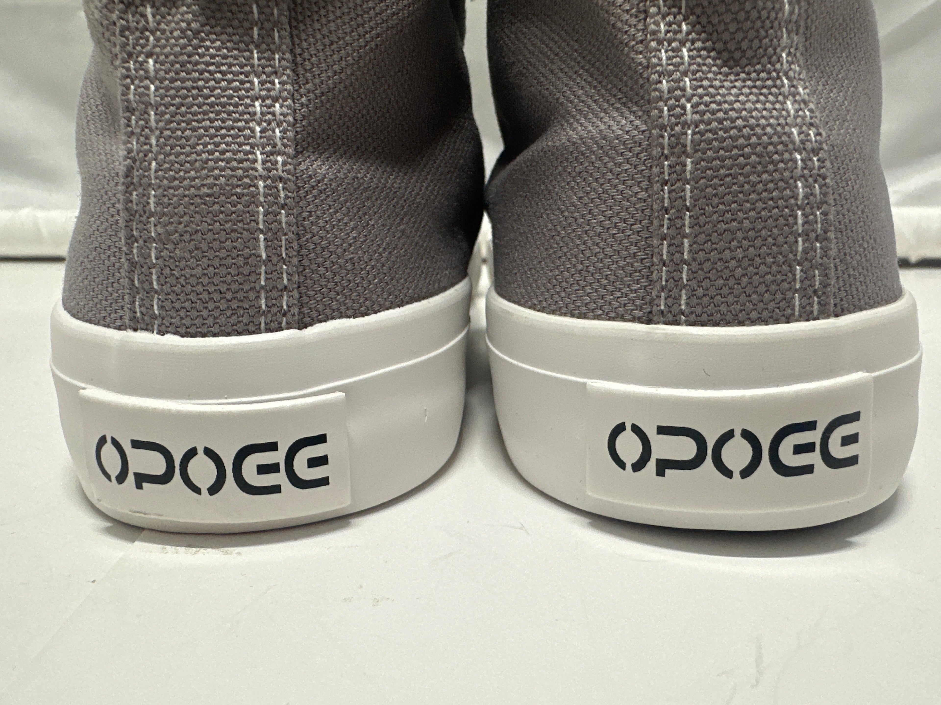 OPOEE Kids Canvas Sneakers Hook & Loop Shoes Gray US  1-3 (EU 32-34)