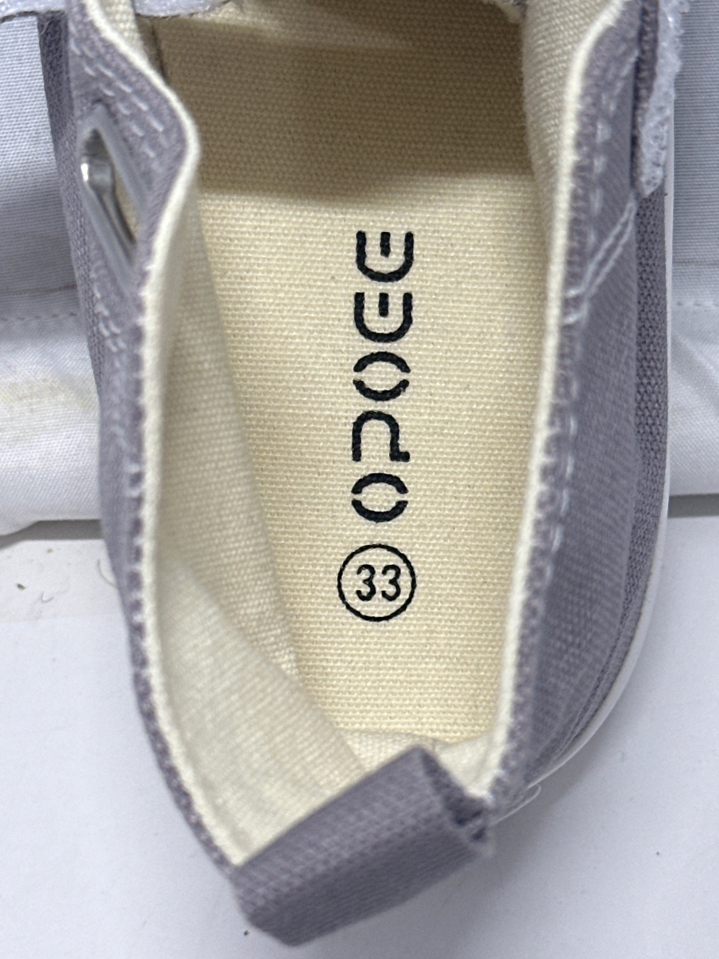 OPOEE Kids Canvas Sneakers Hook & Loop Shoes Gray US  1-3 (EU 32-34)