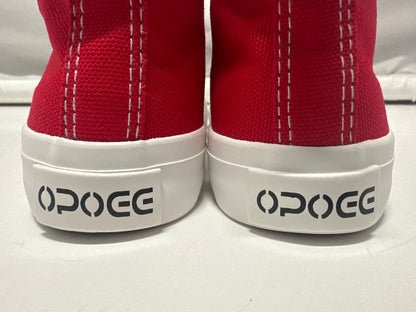 OPOEE Kids Canvas Sneakers Hook & Loop Shoes Red US  9-10.5 (EU 25-27)