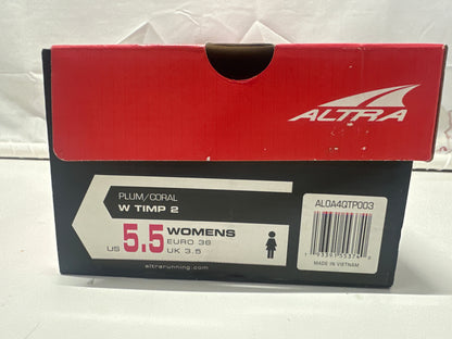 Altra Timp 2 Women's Trail Running Shoes Plum Coral Size 5.5 US
