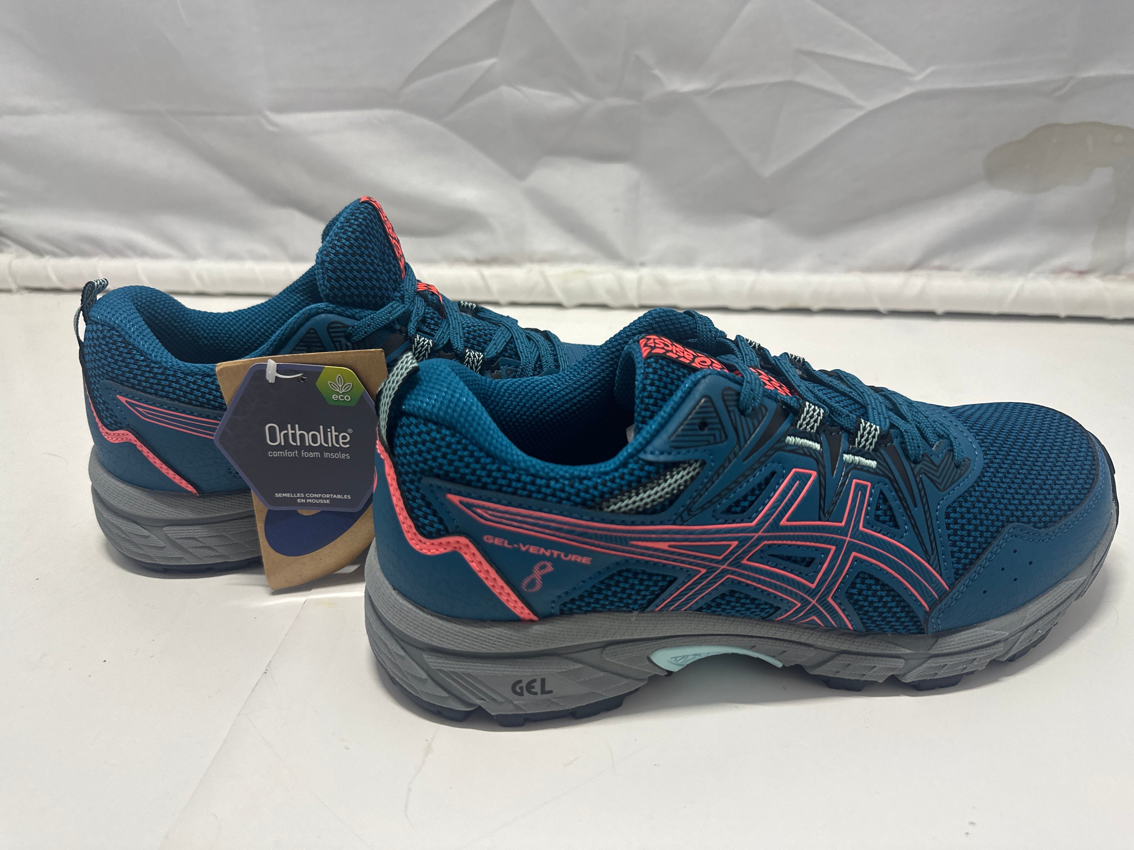 ASICS Gel-Venture 8 Women's Trail Shoes Deep Sea Teal Blazing Coral Size 7.5