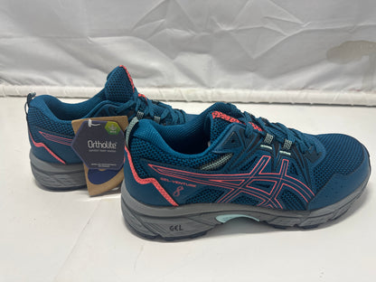 ASICS Gel-Venture 8 Women's Trail Shoes Deep Sea Teal Blazing Coral Size 7.5