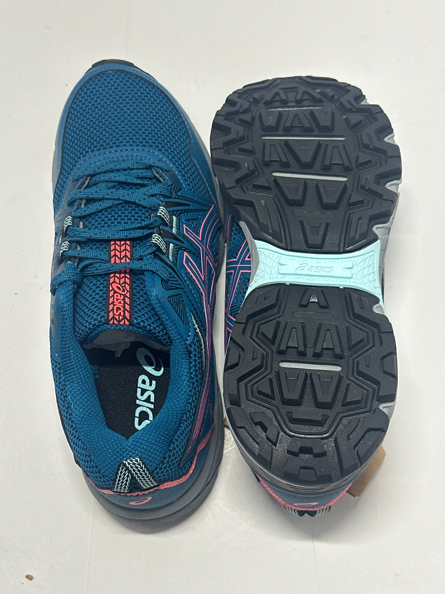 ASICS Gel-Venture 8 Women's Trail Shoes Deep Sea Teal Blazing Coral Size 7.5