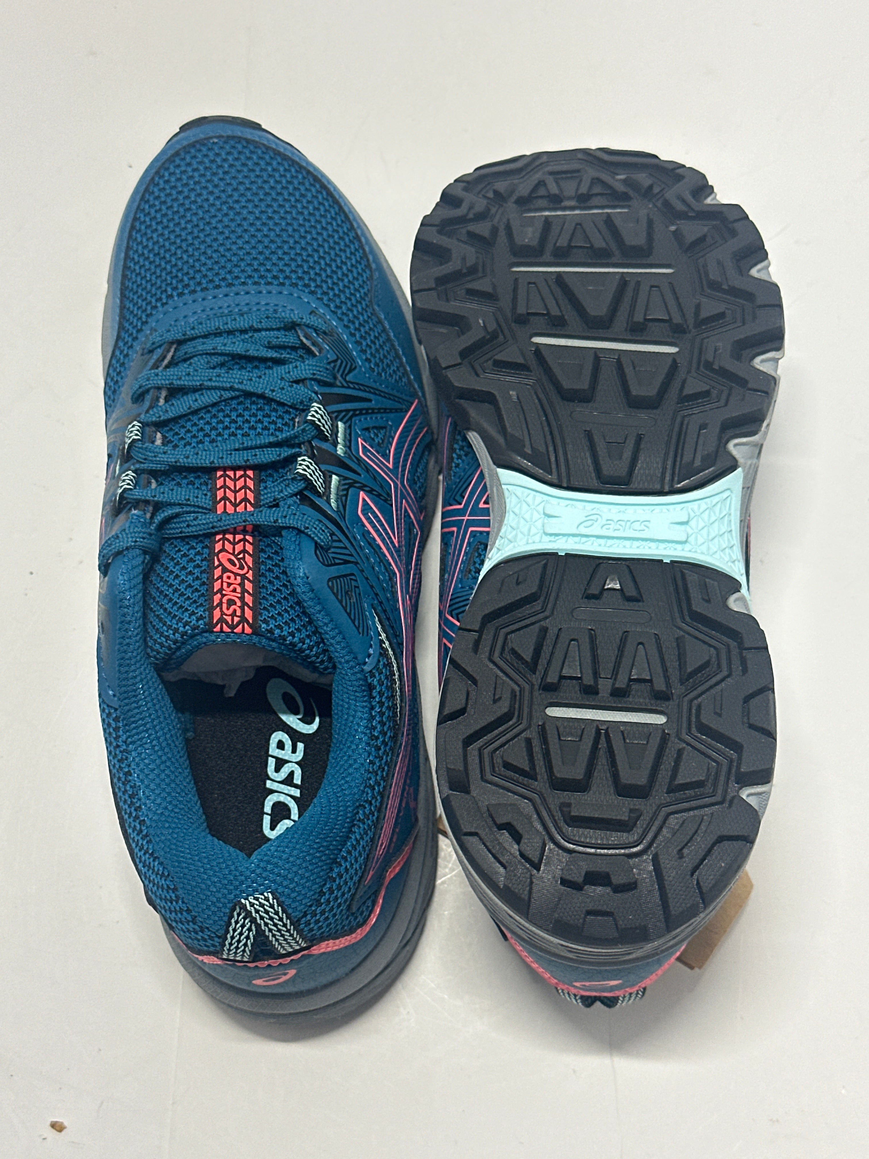 ASICS Gel-Venture 8 Women's Trail Shoes Deep Sea Teal Blazing Coral Size 7.5