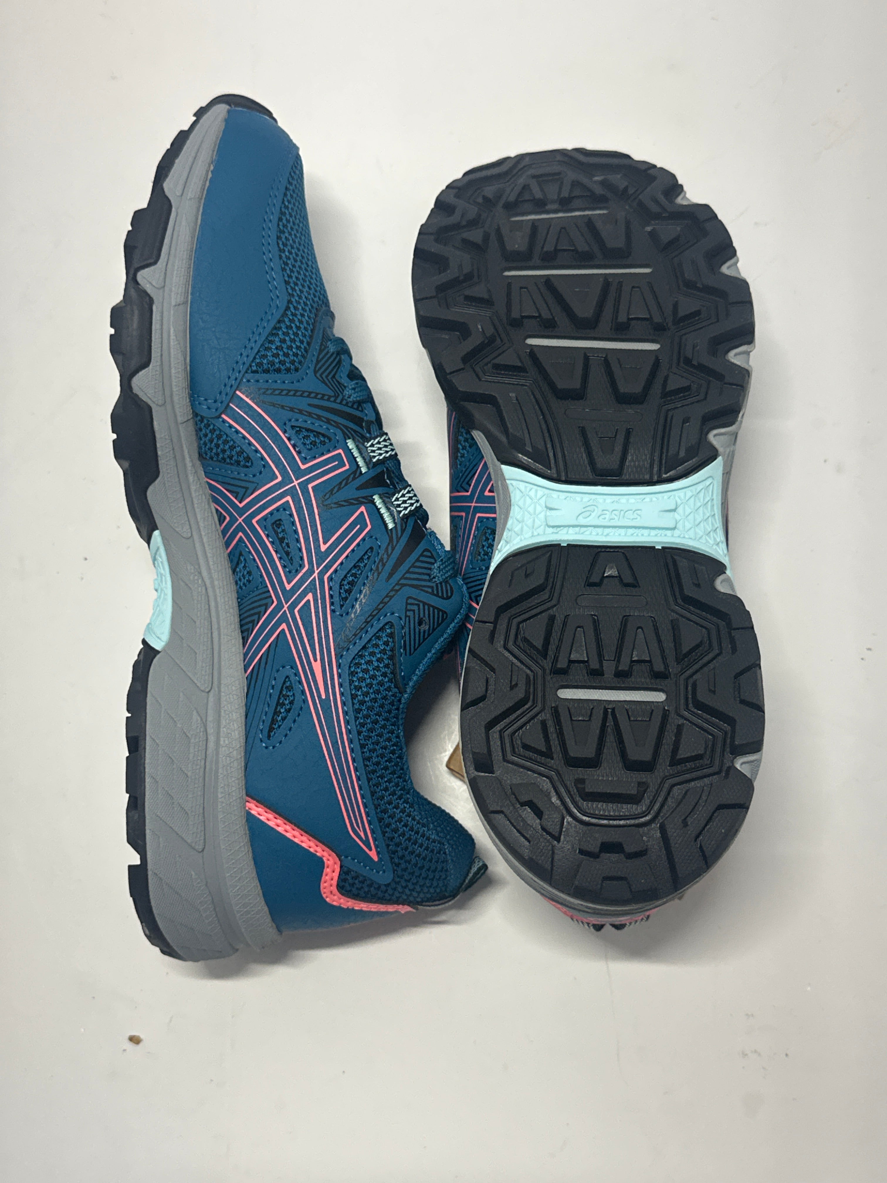 ASICS Gel-Venture 8 Women's Trail Shoes Deep Sea Teal Blazing Coral Size 7.5