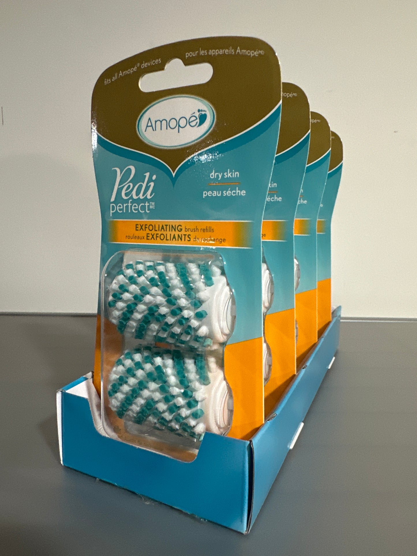 Amope Pedi Perfect Exfoliating Brush Refills – 4 Packs (2 Refills per Pack)