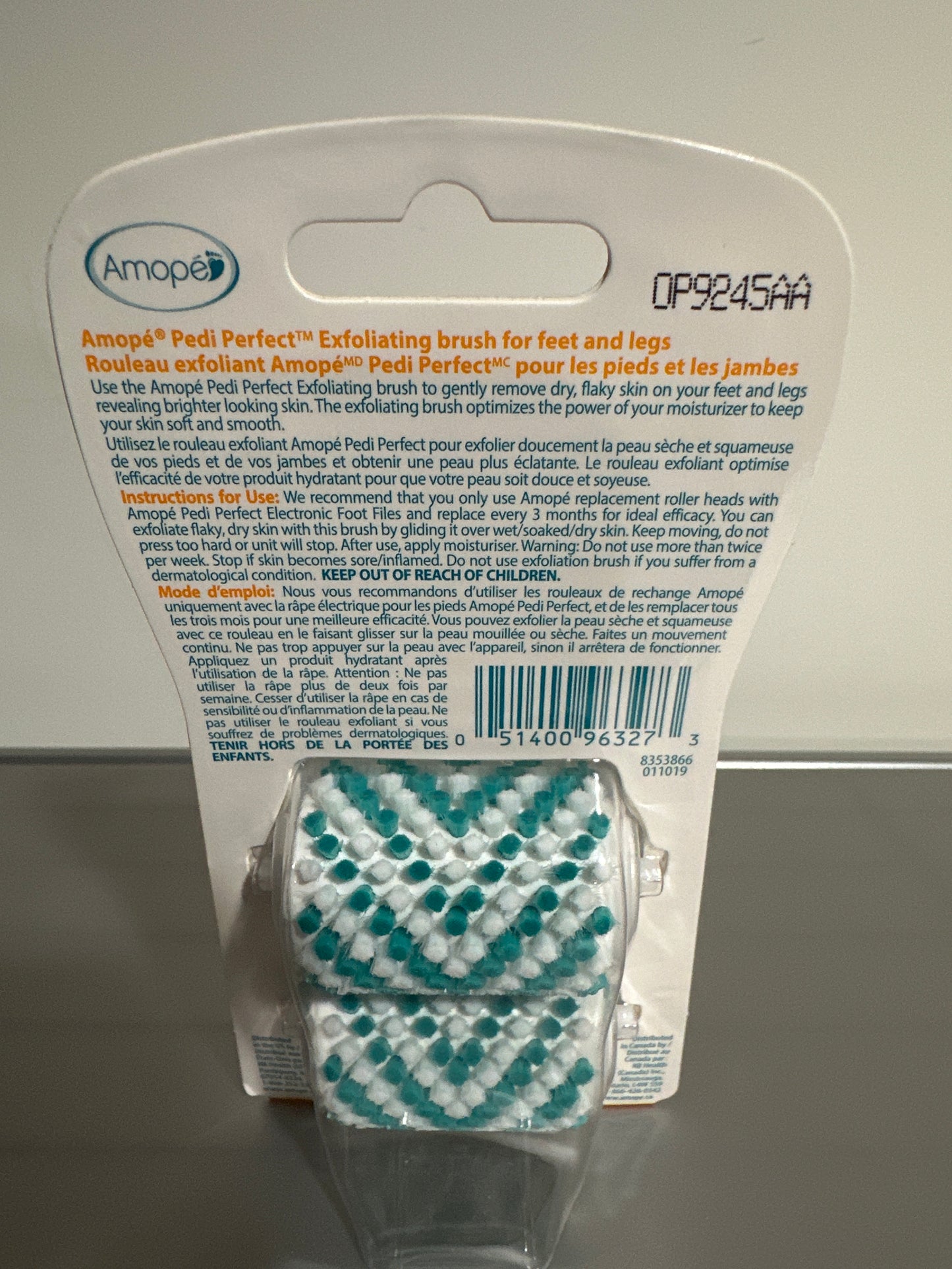 Amope Pedi Perfect Exfoliating Brush Refills – 4 Packs (2 Refills per Pack)