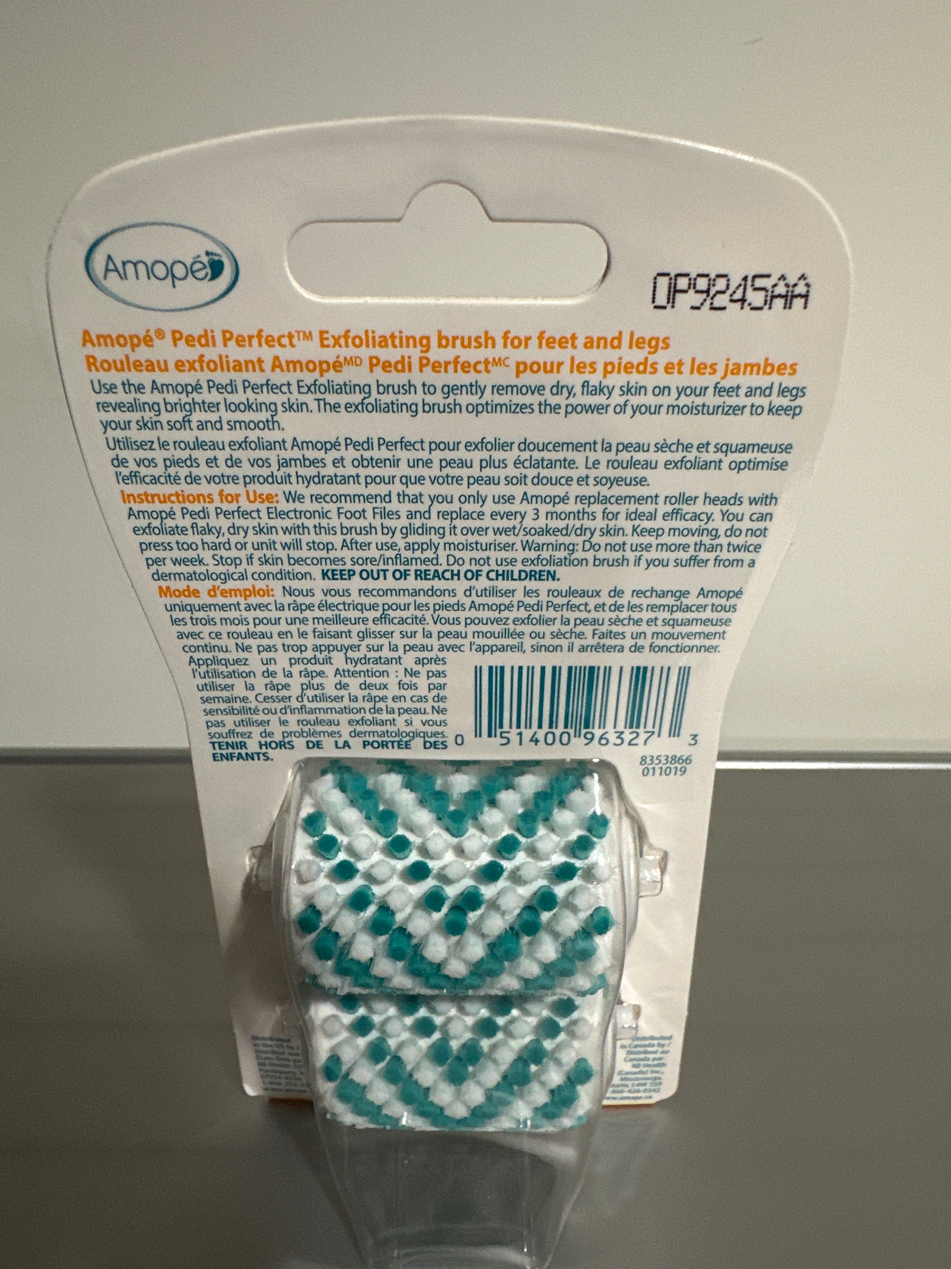Amope Pedi Perfect Exfoliating Brush Refills – 4 Packs (2 Refills per Pack)