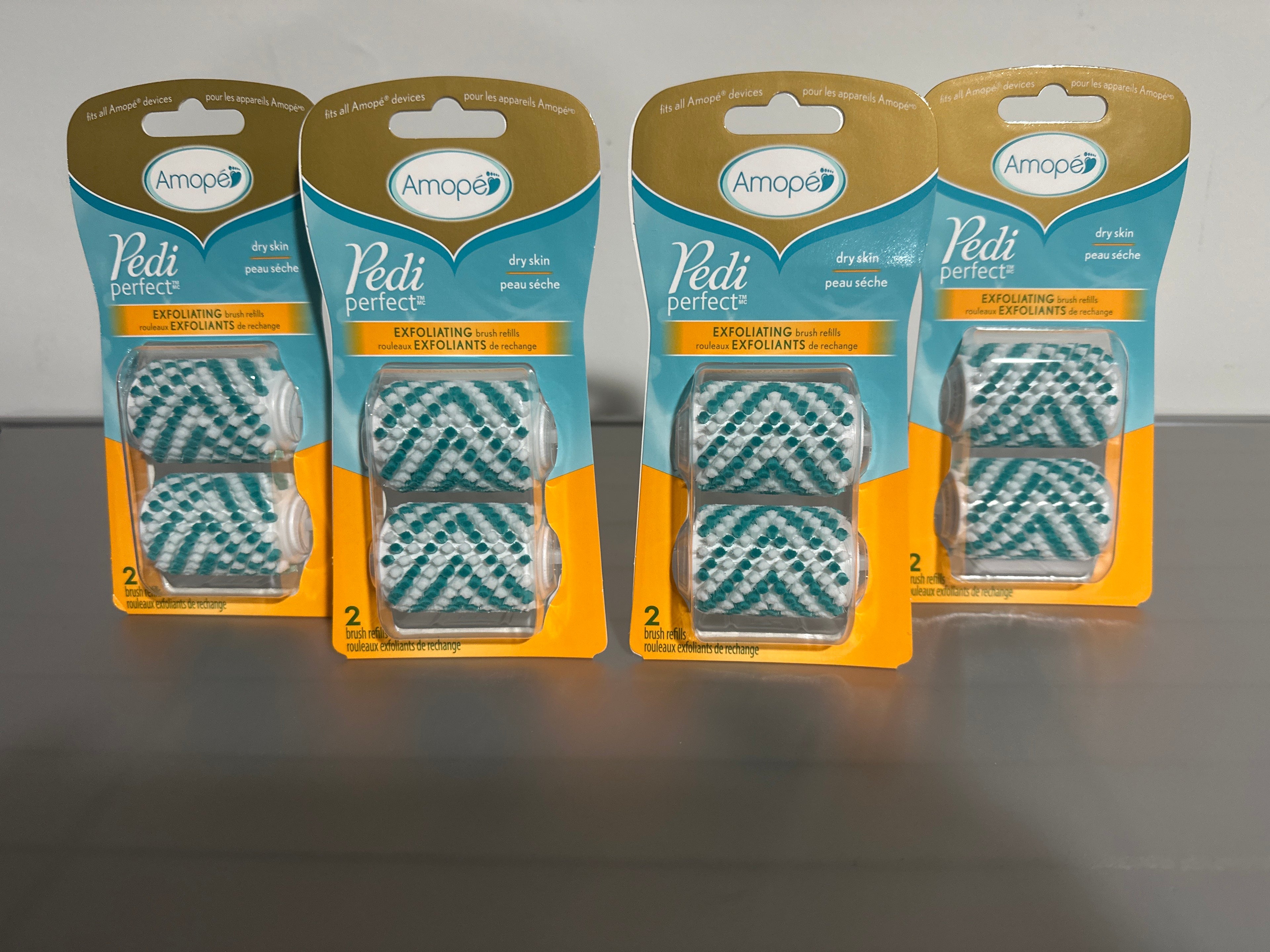 Amope Pedi Perfect Exfoliating Brush Refills – 4 Packs (2 Refills per Pack)