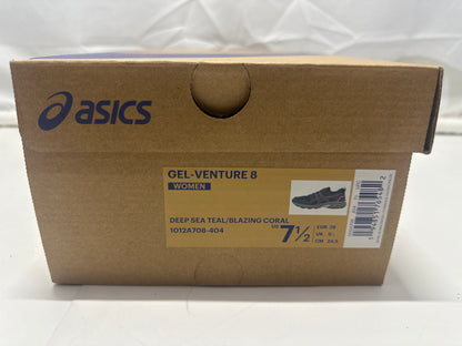 ASICS Gel-Venture 8 Women's Trail Shoes Deep Sea Teal Blazing Coral Size 7.5