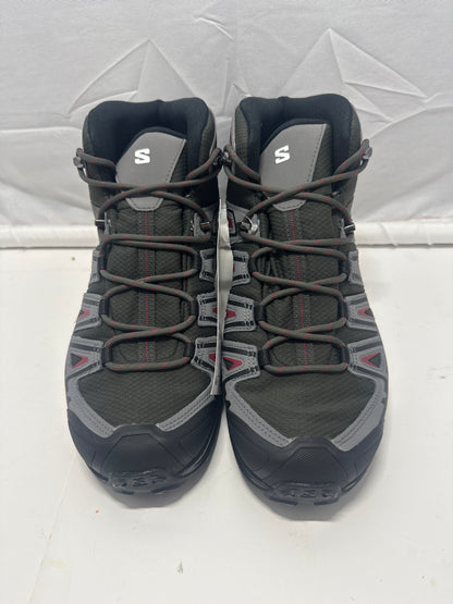 Salomon X Ultra Pioneer Mid CSWP Men's Hiking Boots Black Gray Red Size 10.5