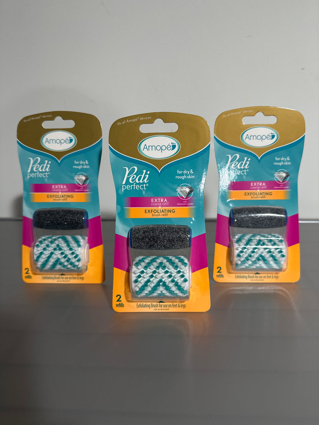 Amope Pedi Perfect Mixed Refills – 3 Packs (2 Refills per Pack)