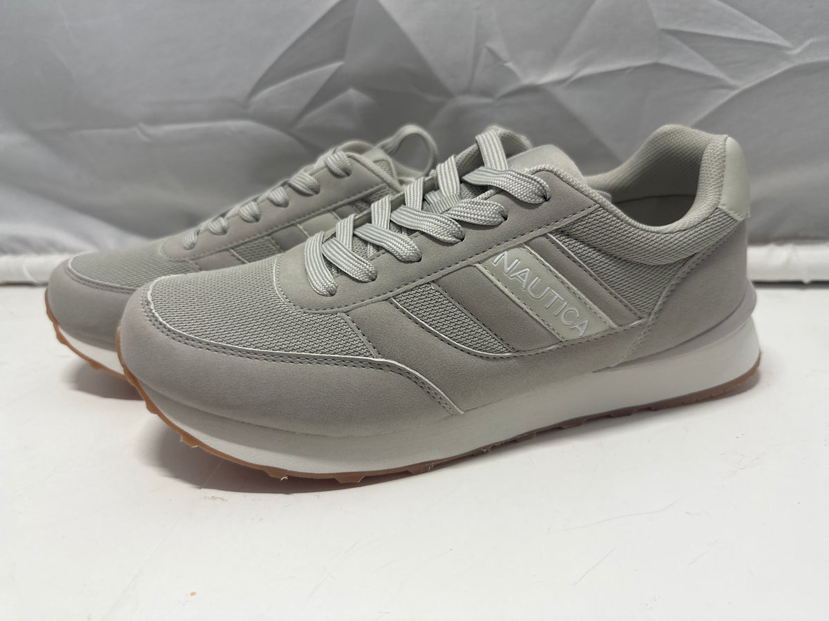 Nautica Outfall 3 light gray men's athletic sneakers, view 3