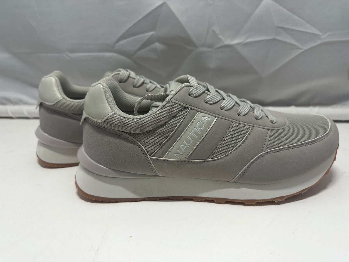Nautica Outfall 3 light gray men's athletic sneakers, view 4