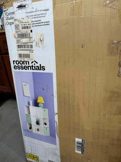 11" 9 Cube Corner Book Shelf White