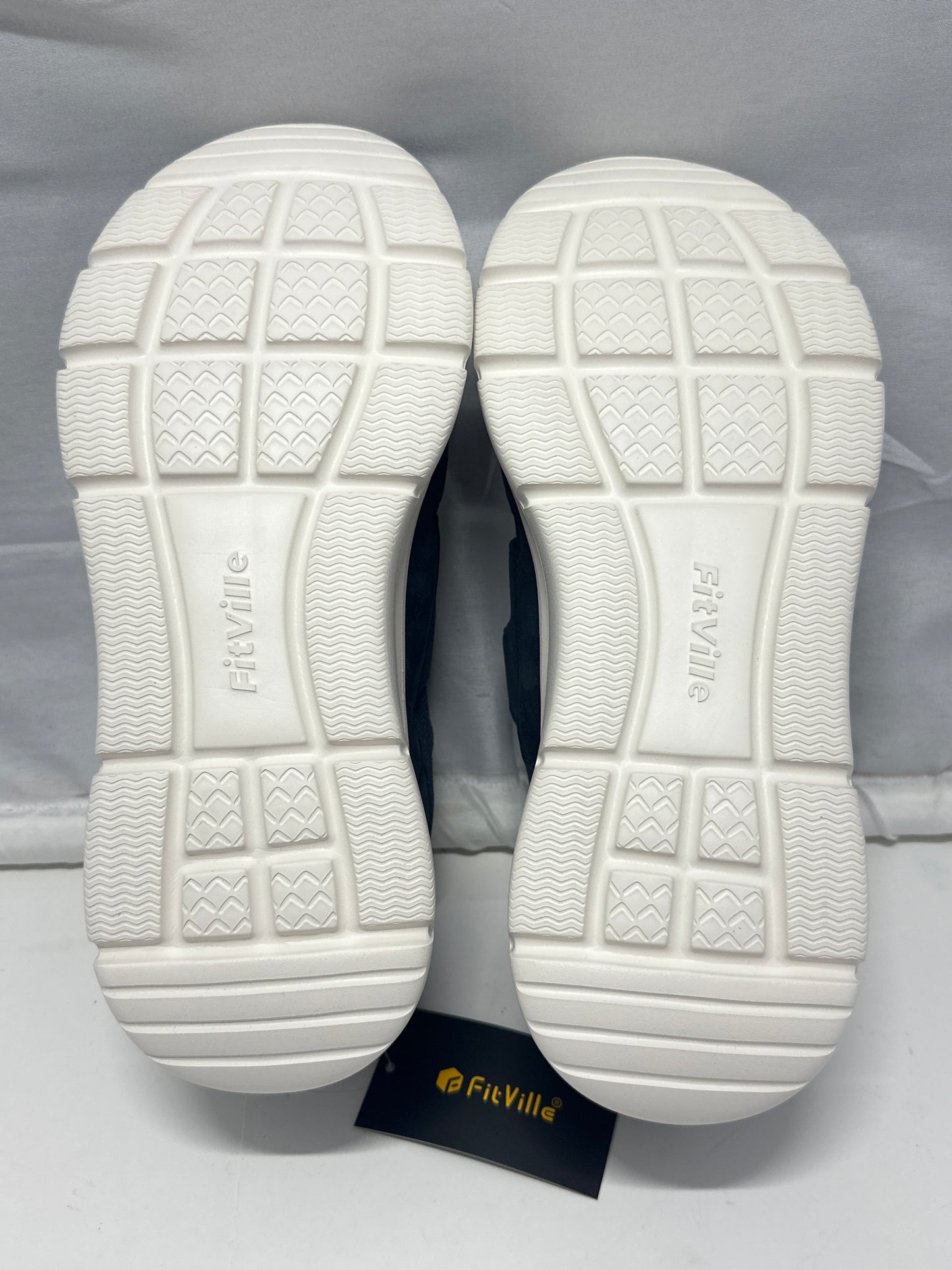FitVille Cloud Wanderer V5 Men's Walking Shoes Navy Blue Hook Loop US 12W