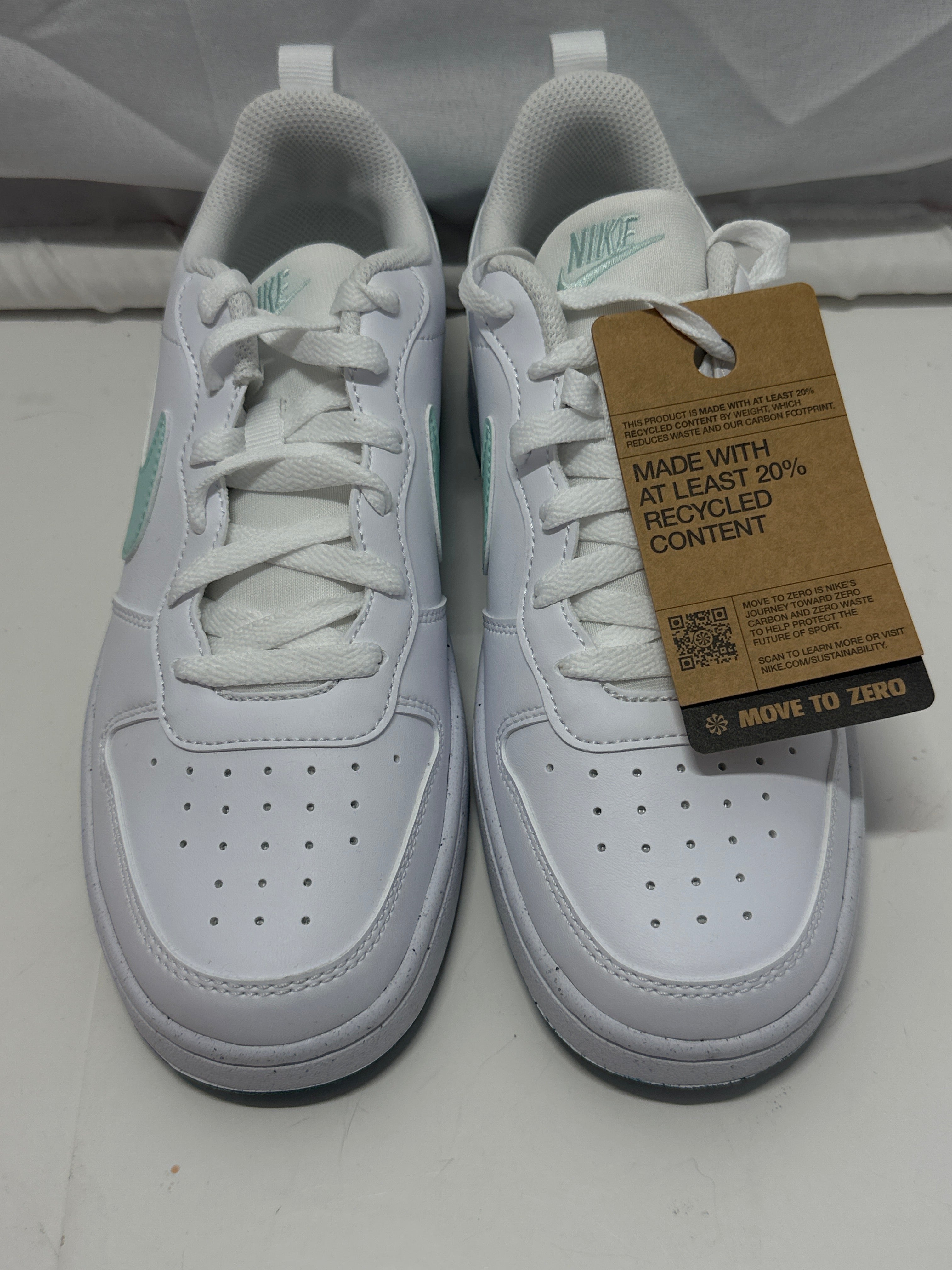 Nike Court Borough Low Recraft GS White Jade Ice Geode Teal Youth 6Y DV5456-102