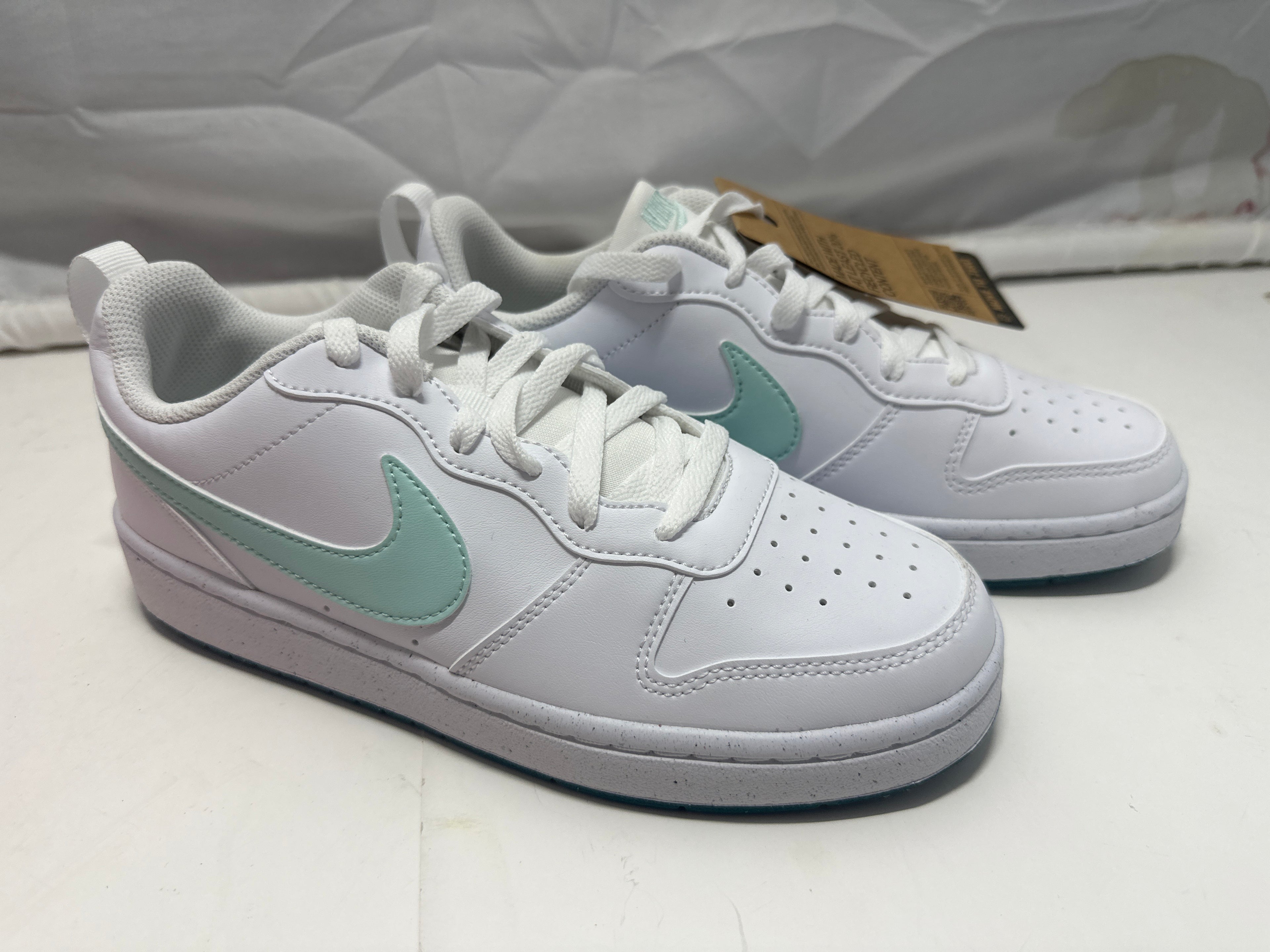 Nike Court Borough Low Recraft GS White Jade Ice Geode Teal Youth 6Y DV5456-102
